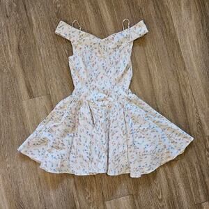 HOUSE OF CB 'Elida' White Posy Print Corset Mini Dress
